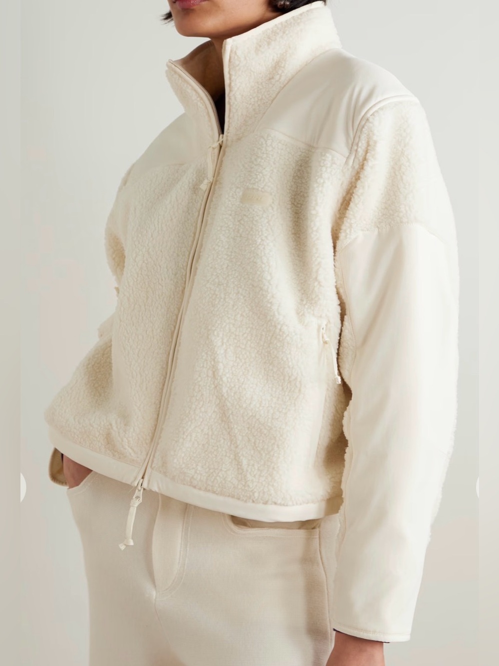 SKIMS Teddy Boxy Zip Up Jacket | Ecru | M | NWT